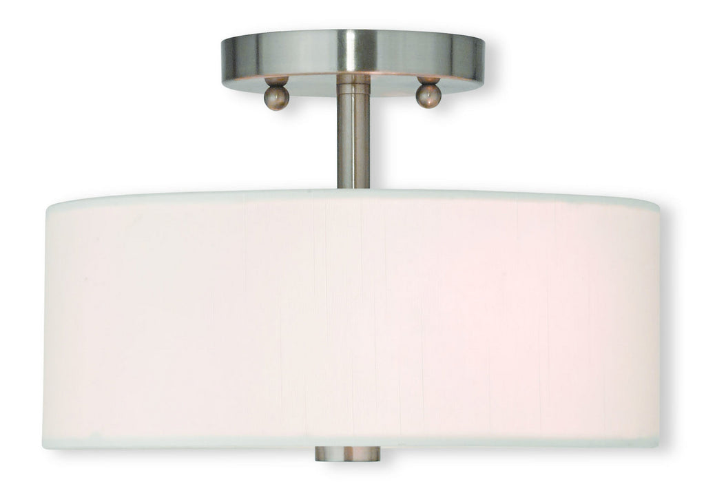 Livex Lighting 51052-91 Two Light Ceiling Mount, Brushed Nickel