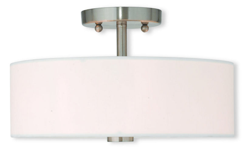 Livex Lighting 51053-91 Two Light Ceiling Mount, Brushed Nickel
