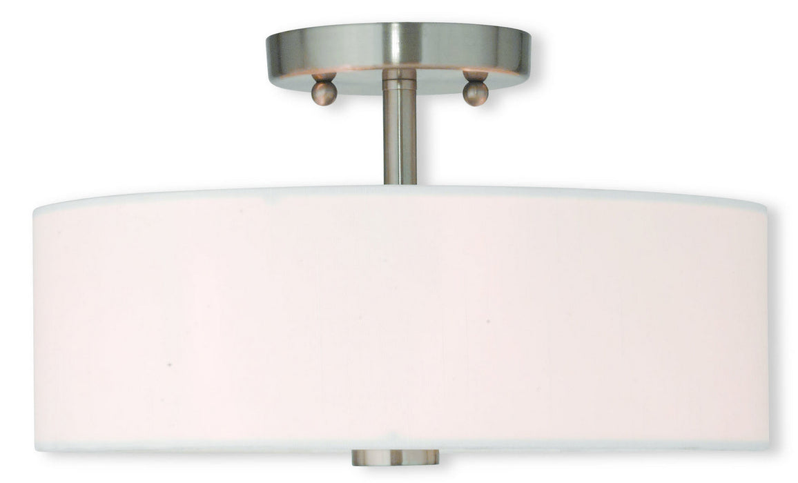 Livex Lighting 51053-91 Two Light Ceiling Mount, Brushed Nickel