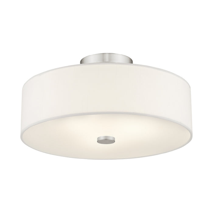 Livex Lighting 51054-91 Three Light Ceiling Mount, Brushed Nickel