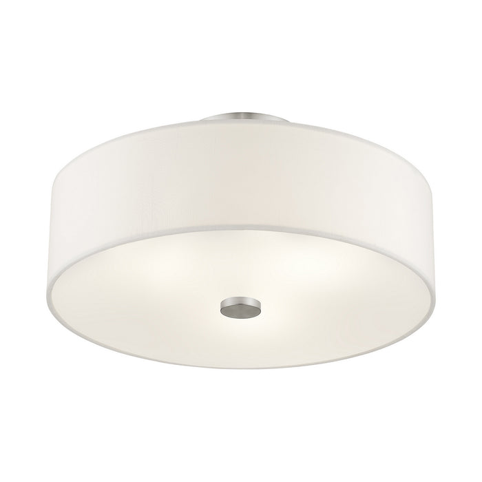 Livex Lighting 51054-91 Three Light Ceiling Mount, Brushed Nickel