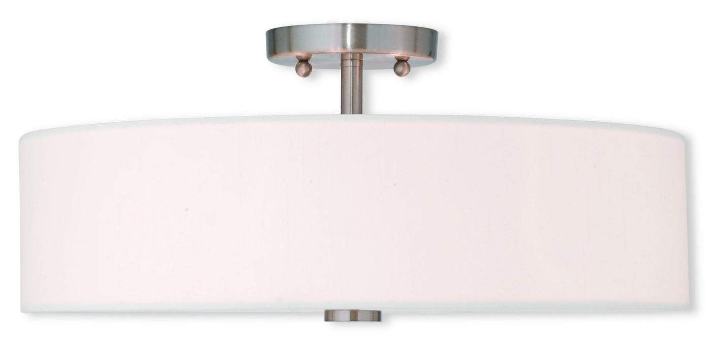 Livex Lighting 51055-91 Four Light Ceiling Mount, Brushed Nickel