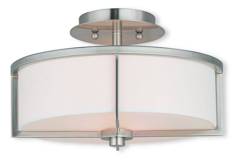 Livex Lighting 51073-91 Two Light Ceiling Mount, Brushed Nickel