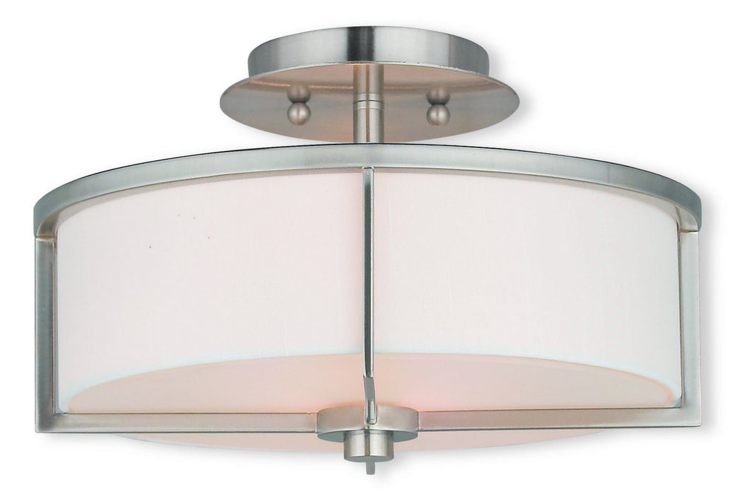 Livex Lighting 51073-91 Two Light Ceiling Mount, Brushed Nickel