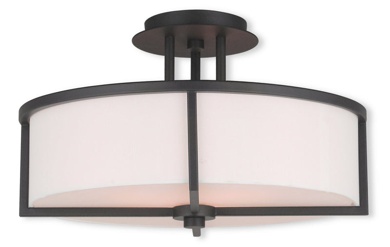 Livex Lighting 51074-07 Three Light Ceiling Mount, Bronze