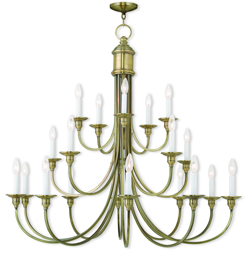 Livex Lighting 5140-01 20 Light Foyer Chandelier, Antique Brass