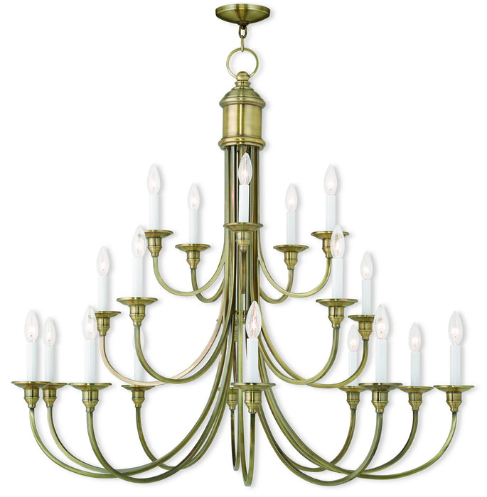 Livex Lighting 5140-01 20 Light Foyer Chandelier, Antique Brass