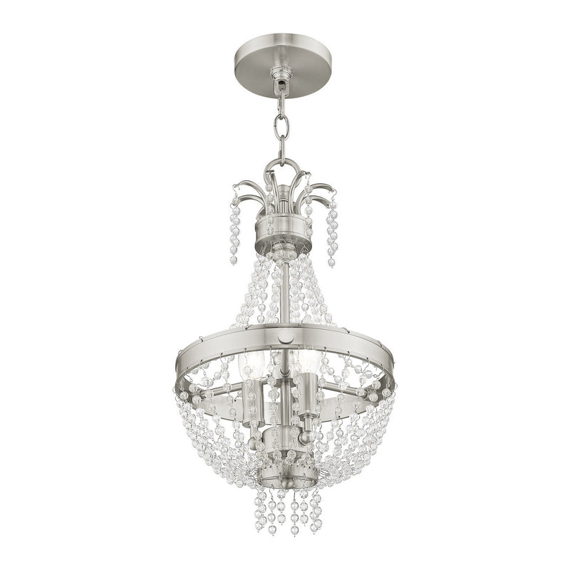 Livex Lighting 51853-91 Three Light Pendant, Brushed Nickel