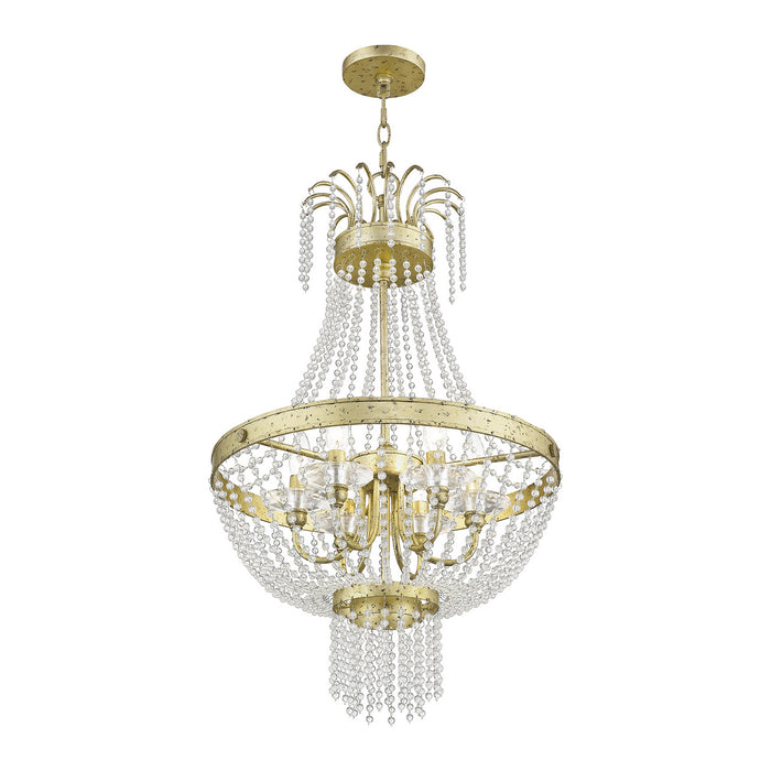 Livex Lighting 51856-28 Six Light Pendant, Hand Applied Winter Gold