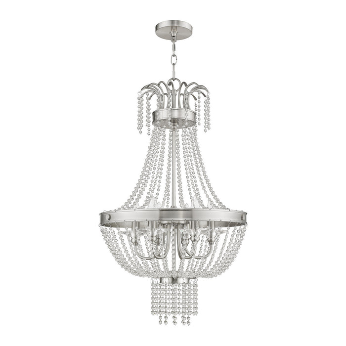 Livex Lighting 51856-91 Six Light Pendant, Brushed Nickel