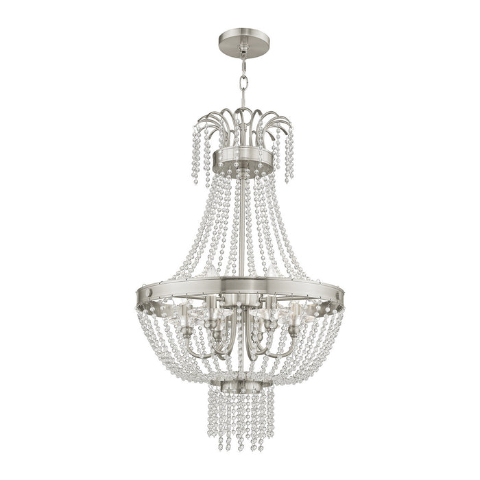 Livex Lighting 51856-91 Six Light Pendant, Brushed Nickel