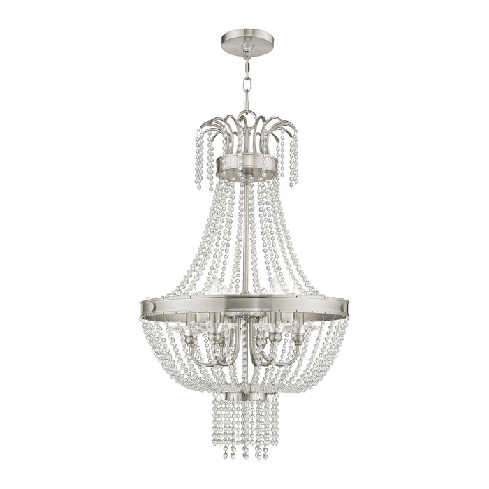 Livex Lighting 51856-91 Six Light Pendant, Brushed Nickel