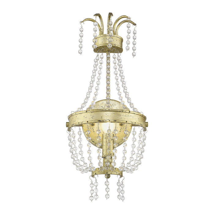 Livex Lighting 51872-28 One Light Wall Sconce, Hand Applied Winter Gold