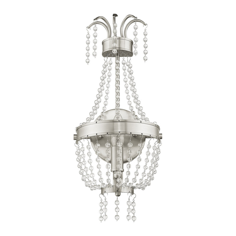Livex Lighting 51872-91 One Light Wall Sconce, Brushed Nickel