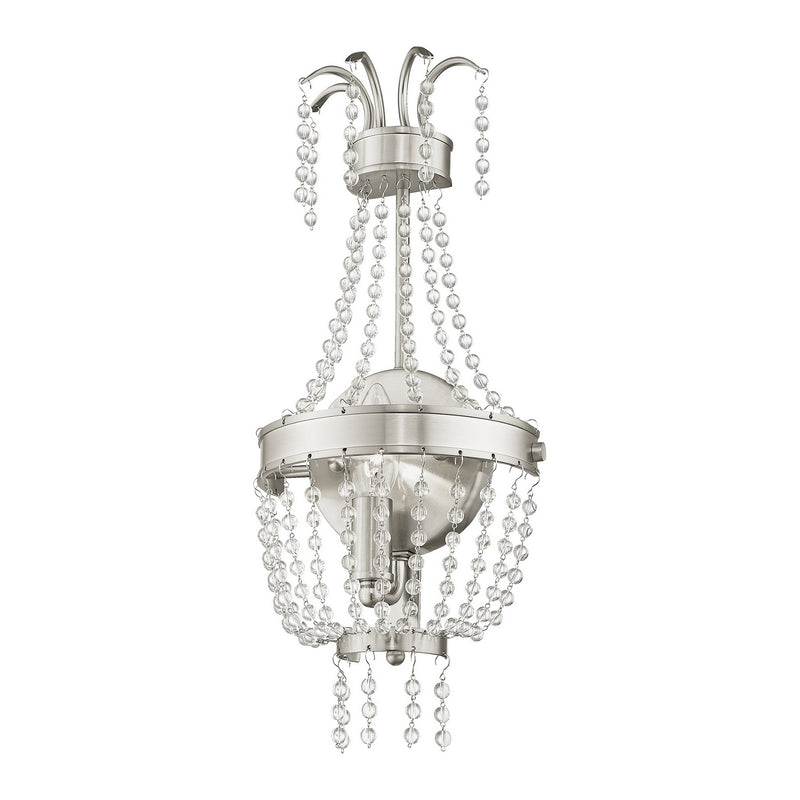 Livex Lighting 51872-91 One Light Wall Sconce, Brushed Nickel