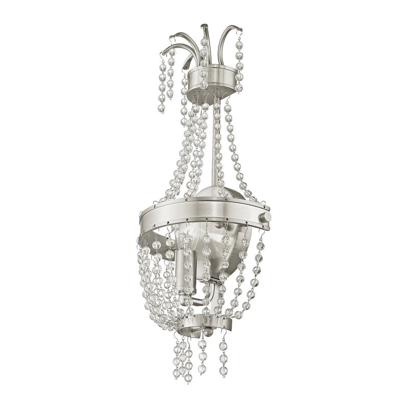 Livex Lighting 51872-91 One Light Wall Sconce, Brushed Nickel