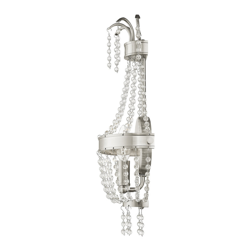 Livex Lighting 51872-91 One Light Wall Sconce, Brushed Nickel