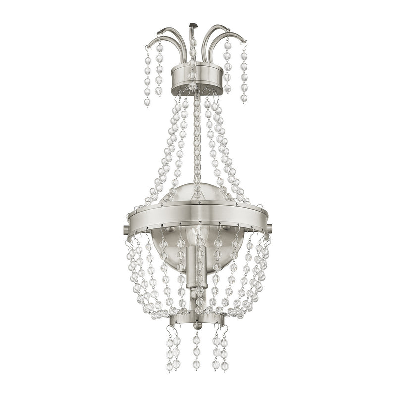 Livex Lighting 51872-91 One Light Wall Sconce, Brushed Nickel