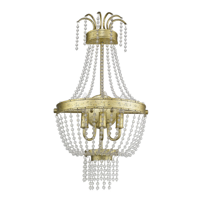 Livex Lighting 51874-28 Three Light Wall Sconce, Hand Applied Winter Gold