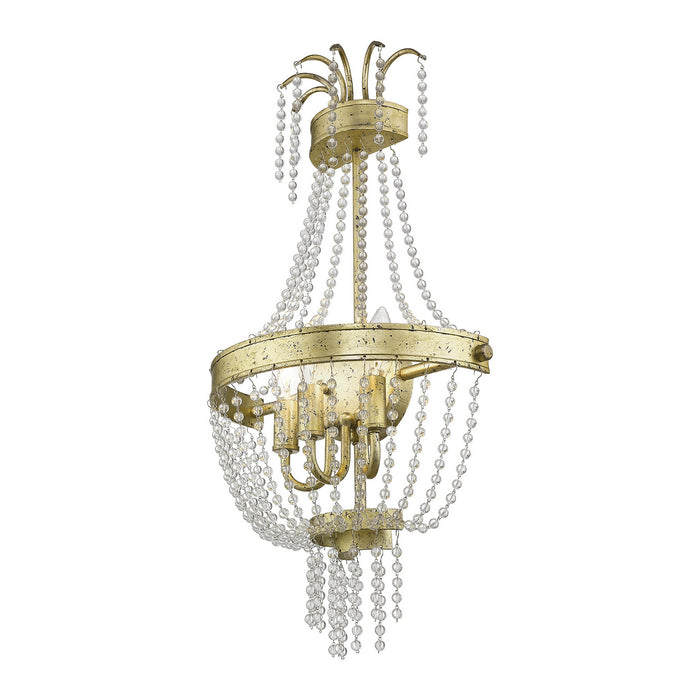 Livex Lighting 51874-28 Three Light Wall Sconce, Hand Applied Winter Gold