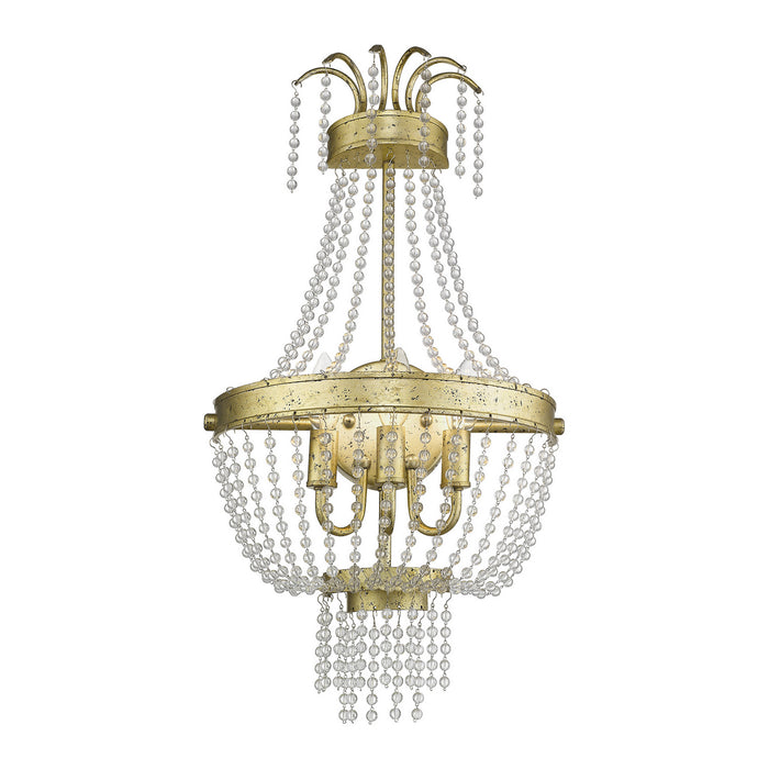 Livex Lighting 51874-28 Three Light Wall Sconce, Hand Applied Winter Gold