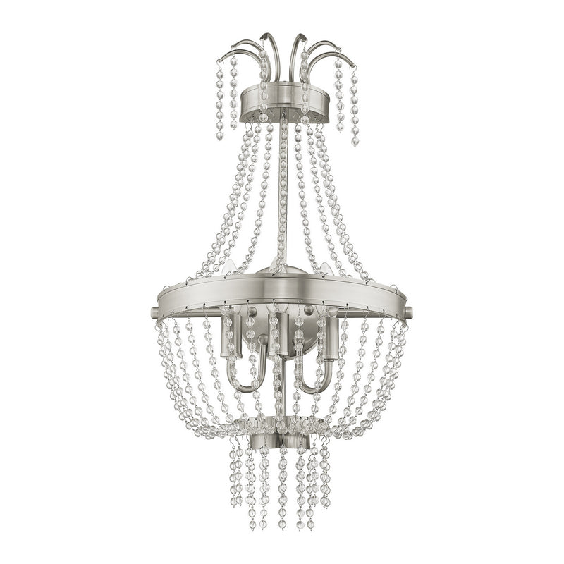 Livex Lighting 51874-91 Three Light Wall Sconce, Brushed Nickel