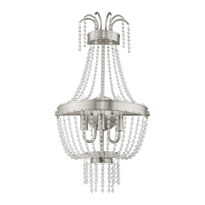Livex Lighting 51874-91 Three Light Wall Sconce, Brushed Nickel