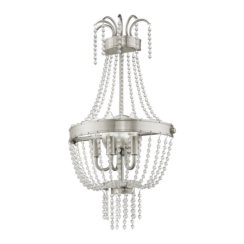 Livex Lighting 51874-91 Three Light Wall Sconce, Brushed Nickel