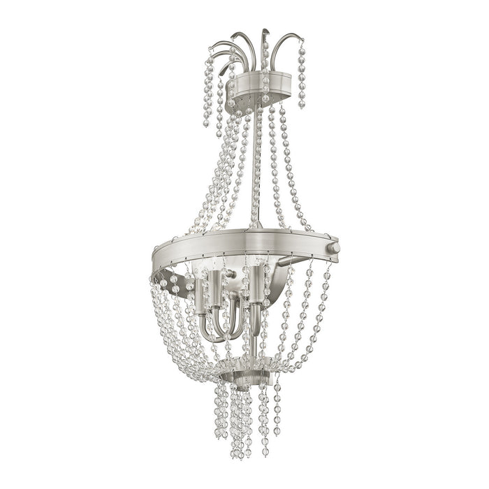 Livex Lighting 51874-91 Three Light Wall Sconce, Brushed Nickel