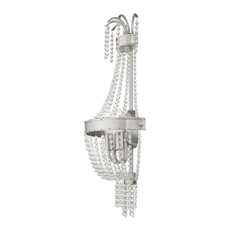 Livex Lighting 51874-91 Three Light Wall Sconce, Brushed Nickel