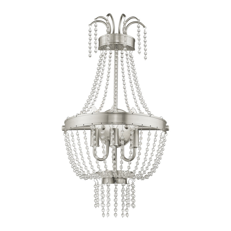 Livex Lighting 51874-91 Three Light Wall Sconce, Brushed Nickel
