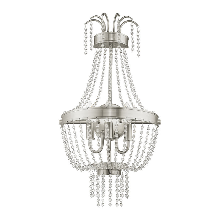 Livex Lighting 51874-91 Three Light Wall Sconce, Brushed Nickel