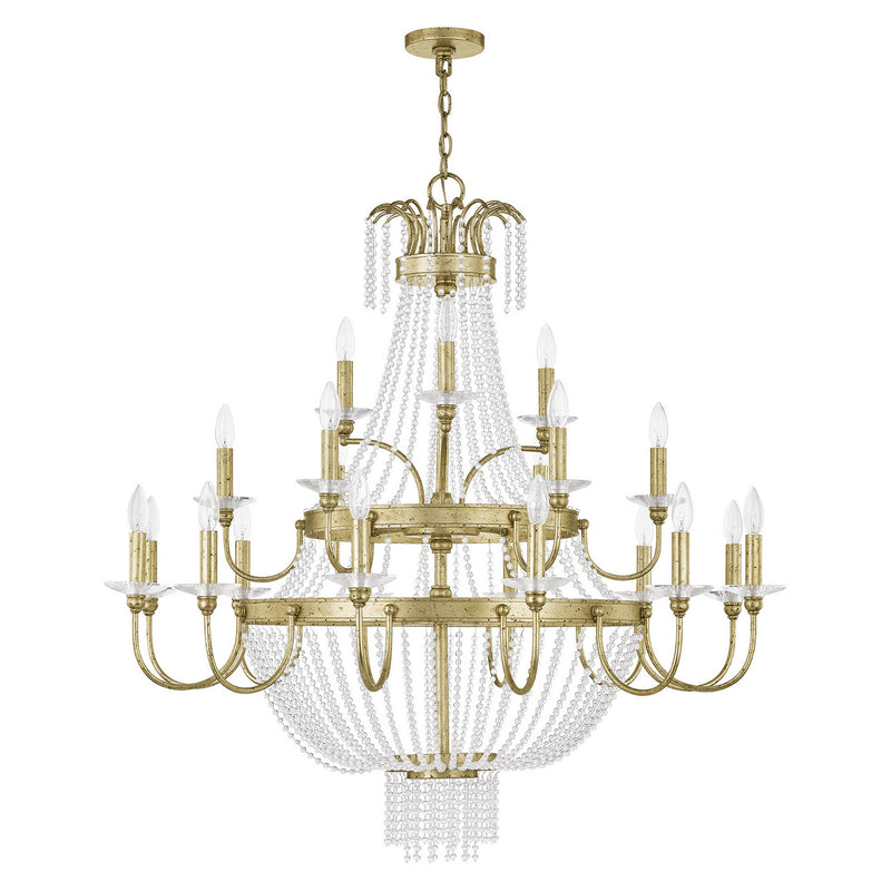 Livex Lighting 51877-28 21 Light Foyer Chandelier, Hand Applied Winter Gold
