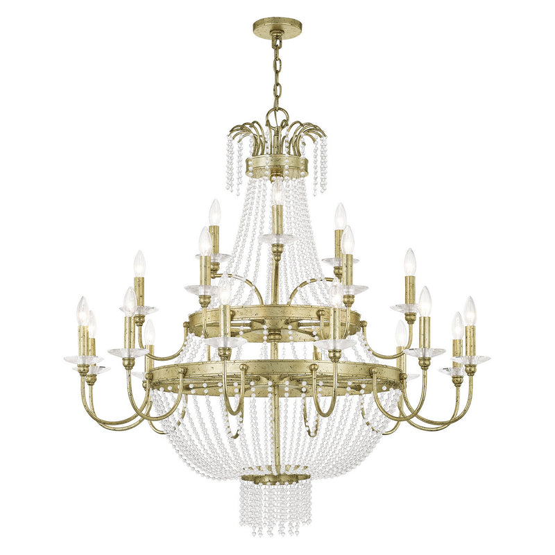 Livex Lighting 51877-28 21 Light Foyer Chandelier, Hand Applied Winter Gold