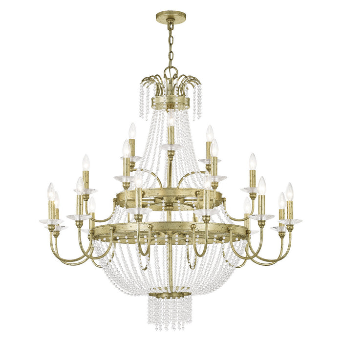 Livex Lighting 51877-28 21 Light Foyer Chandelier, Hand Applied Winter Gold