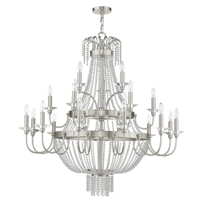 Livex Lighting 51877-91 21 Light Foyer Chandelier, Brushed Nickel