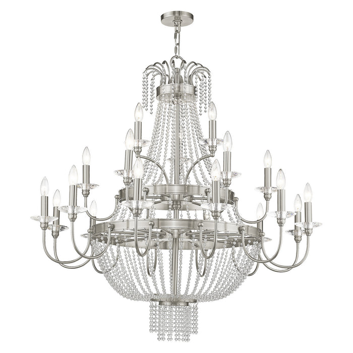 Livex Lighting 51877-91 21 Light Foyer Chandelier, Brushed Nickel