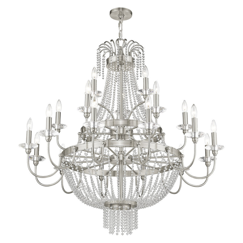 Livex Lighting 51877-91 21 Light Foyer Chandelier, Brushed Nickel