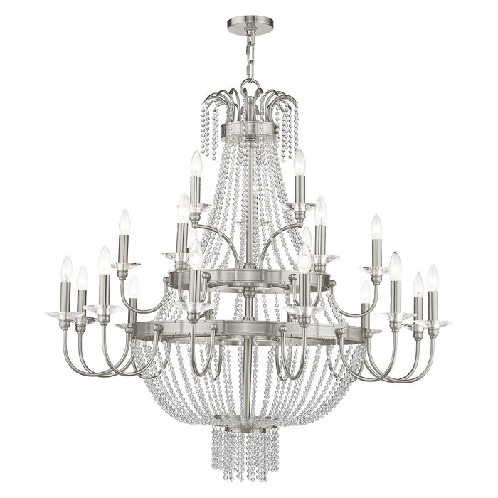 Livex Lighting 51877-91 21 Light Foyer Chandelier, Brushed Nickel