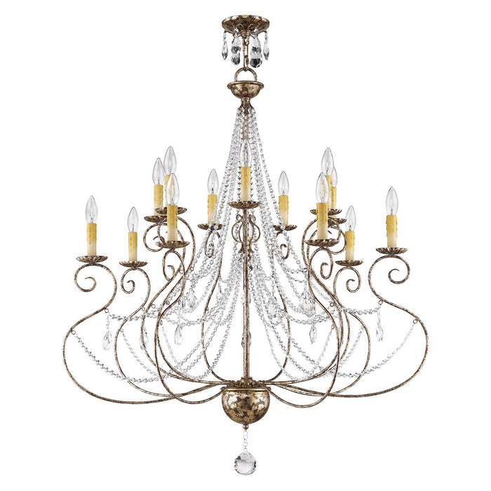 Livex Lighting 51910-36 14 Light Foyer Chandelier, Hand Applied European Bronze