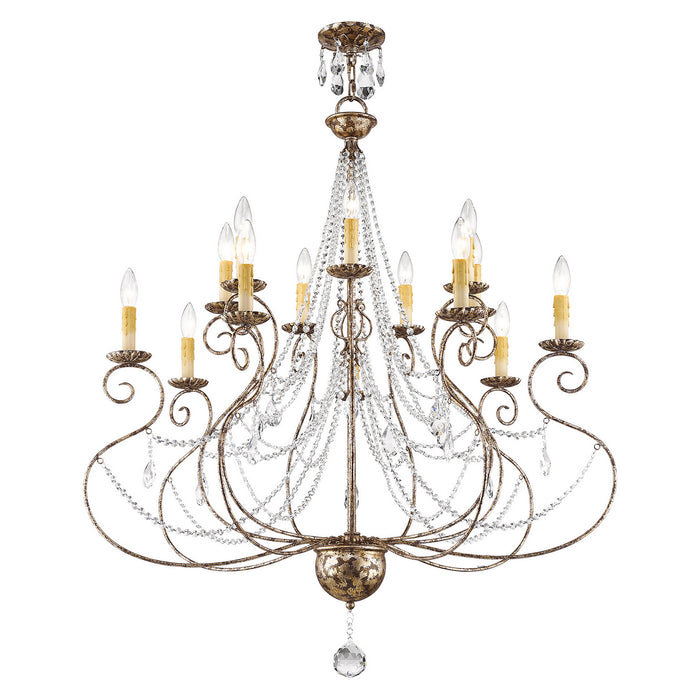 Livex Lighting 51910-36 14 Light Foyer Chandelier, Hand Applied European Bronze