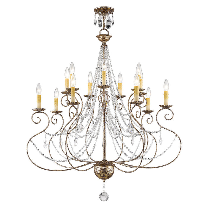 Livex Lighting 51910-36 14 Light Foyer Chandelier, Hand Applied European Bronze