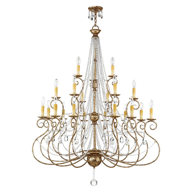 Livex Lighting 51919-36 21 Light Foyer Chandelier, Hand Applied European Bronze
