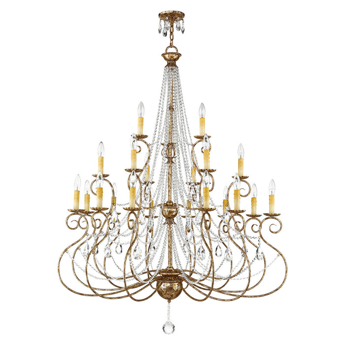 Livex Lighting 51919-36 21 Light Foyer Chandelier, Hand Applied European Bronze