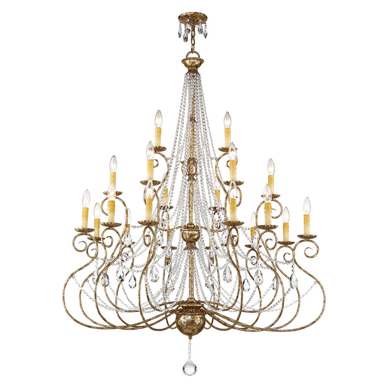 Livex Lighting 51919-36 21 Light Foyer Chandelier, Hand Applied European Bronze