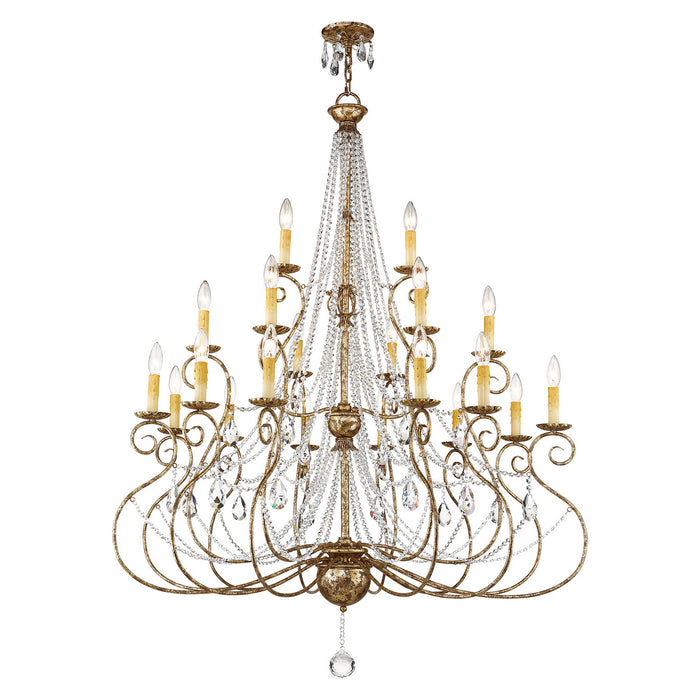 Livex Lighting 51919-36 21 Light Foyer Chandelier, Hand Applied European Bronze