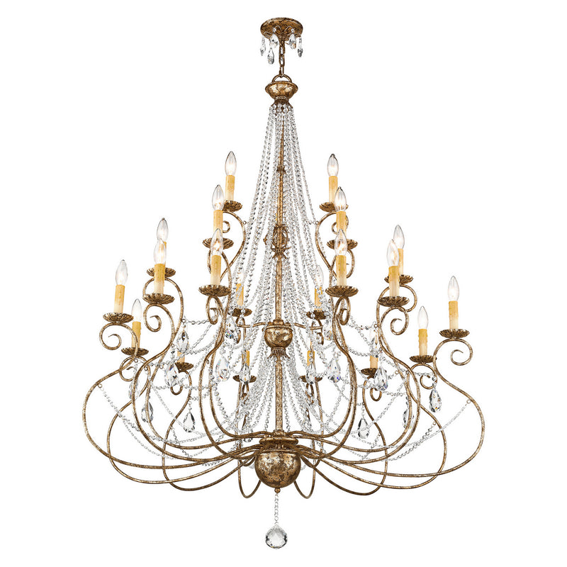 Livex Lighting 51919-36 21 Light Foyer Chandelier, Hand Applied European Bronze