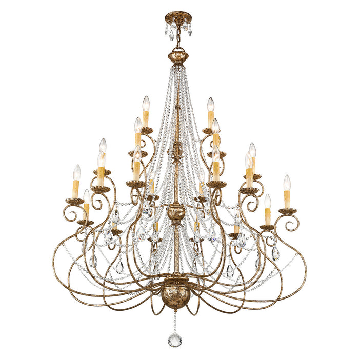Livex Lighting 51919-36 21 Light Foyer Chandelier, Hand Applied European Bronze