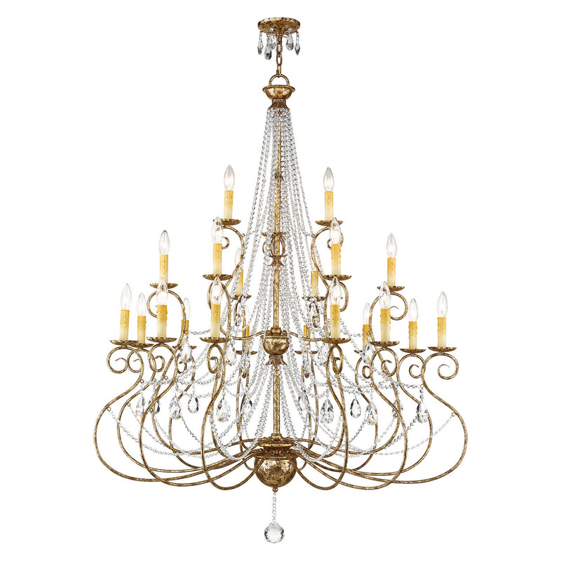 Livex Lighting 51919-36 21 Light Foyer Chandelier, Hand Applied European Bronze