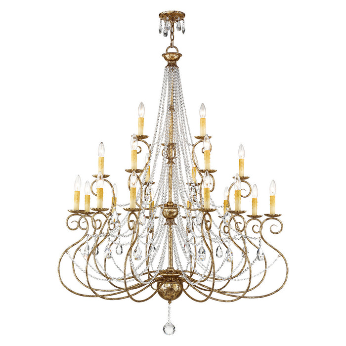 Livex Lighting 51919-36 21 Light Foyer Chandelier, Hand Applied European Bronze